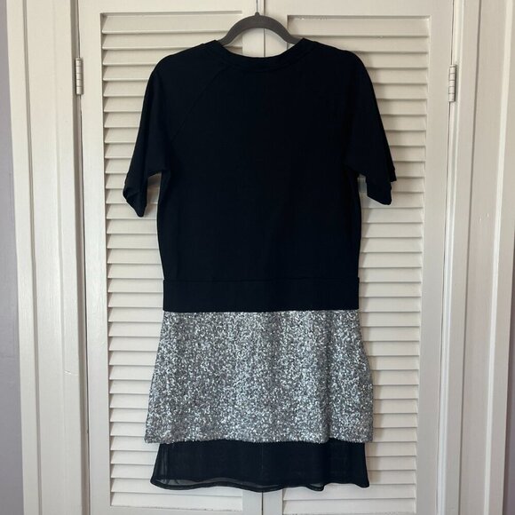 RARE Markus Lupfer dress black sequin silver medium t-shirt - Picture 7 of 10